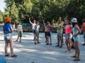 Game activities in a children's camp in Russian city Anapa of the Krasnodar region.