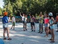 Game activities in a children's camp in Russian city Anapa of the Krasnodar region. Royalty Free Stock Photo