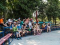 Game activities in a children's camp in Russian city Anapa of the Krasnodar region.