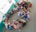 Game activities in a children's camp in Russian city Anapa of the Krasnodar region.