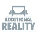 Game additional reality logo, simple gray style