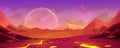 Game alien planet landscape with red surface. Royalty Free Stock Photo