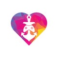 Game anchor heart shape concept logo template.