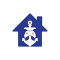 Game anchor home shape concept logo template.