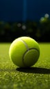 The game is on as the tennis ball bounces on green