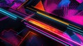 Game background, ultraviolet neon square portal, glowing lines, virtual reality, abstract fashion background, violet