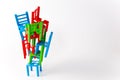 Game Balancing Chairs, Tower of Chairs. Royalty Free Stock Photo