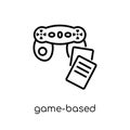 game-based learning icon. Trendy modern flat linear vector game-based learning icon on white background from thin line