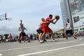 Game basketball moment. Streetball