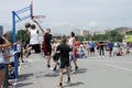 Game basketball moment. Streetball