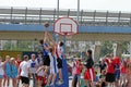 Game basketball moment. Streetball