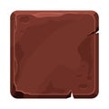 Game block ground or stone material, tile, brick isolated on white background. Game ui element, casual, textured and