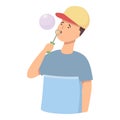 Game blowing bubbles icon cartoon vector. Foam space Royalty Free Stock Photo