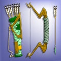Game bow, arrow and quiver.
