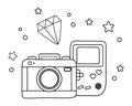 Game boy camera and diamond black and white Royalty Free Stock Photo