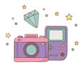 Game boy camera and diamond Royalty Free Stock Photo