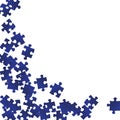 Game brainteaser jigsaw puzzle dark blue pieces Royalty Free Stock Photo