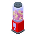 Game bubblegum machine icon isometric vector. Flavor dessert