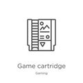 game cartridge icon vector from gaming collection. Thin line game cartridge outline icon vector illustration. Outline, thin line