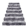 Game castle stairs in cartoon style. Medieval ancient ladder flights without railings, marble step treads or rock risers