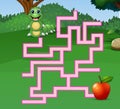 Game caterpillar maze find their way to the apple