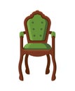 Game chair, casino, roulettes, gambling. Green chair for entertainment, comfortable. Royalty Free Stock Photo
