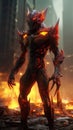 Game Character A Fiery Lava Digital Art. Generative AI Royalty Free Stock Photo