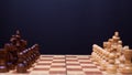 A game of chess, the beginning of a chess game two sides opposite each other. Royalty Free Stock Photo