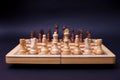 A game of chess, the beginning of a chess game two sides opposite each other. Royalty Free Stock Photo