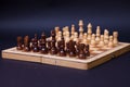 A game of chess, the beginning of a chess game two sides opposite each other. Royalty Free Stock Photo