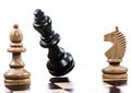 Game of chess with a falling king Royalty Free Stock Photo