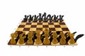 Game of chess isolated on white Royalty Free Stock Photo