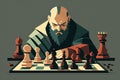 Game of chess. Picture of a chess player created with Generative AI technology Royalty Free Stock Photo