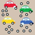 Game for a child early Montessori training. Fix the car game for kids