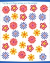 A game for children. Find all flower groups specified in the template