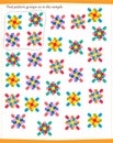 A game for children. Find all groups of patterns specified in the sample Royalty Free Stock Photo