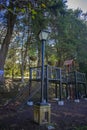 Game for children and lamp post in the garden la quebrada Royalty Free Stock Photo