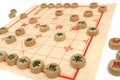 A game of chinese chess in progress Royalty Free Stock Photo