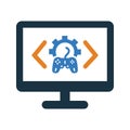 Game, computer, development icon. Simple flat design Concept Royalty Free Stock Photo