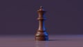 Game concept. Dark marble chess queen. 3d illustration