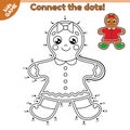 Game Connect the dots and draw gingerbread girl