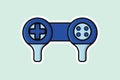 Game Console Buttons in Tennis Racket Sticker design vector illustration. Sports and gaming objects icon concept. Royalty Free Stock Photo