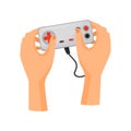 Game console concept. Entertainment and dexterity arms.