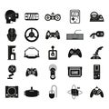 Game console icon set, simple style Royalty Free Stock Photo