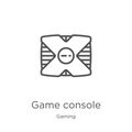 game console icon vector from gaming collection. Thin line game console outline icon vector illustration. Outline, thin line game