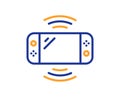 Game console line icon. Portable gamepad sign. Vector