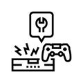 game console repair line icon vector illustration Royalty Free Stock Photo