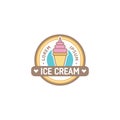 Game console and video games stick logo design templateice cream shop logo. gelato badges.