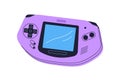 Game console. Videogame controller. Nostalgic 90s and 00s gamepad. Retro gaming device, digital screen. Old electronic