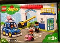 Game constructor LEGO DUPLO in a shopping center on a shelf in the children`s toy department May 2020 in Russia, Tatarstan, Kazan